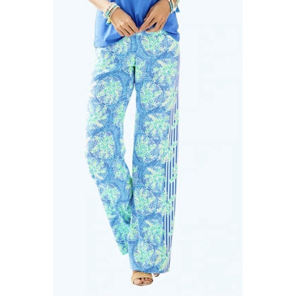 Lilly Pulitzer Women's XS Blue Bal Harbour Palazzo Pants Shortened